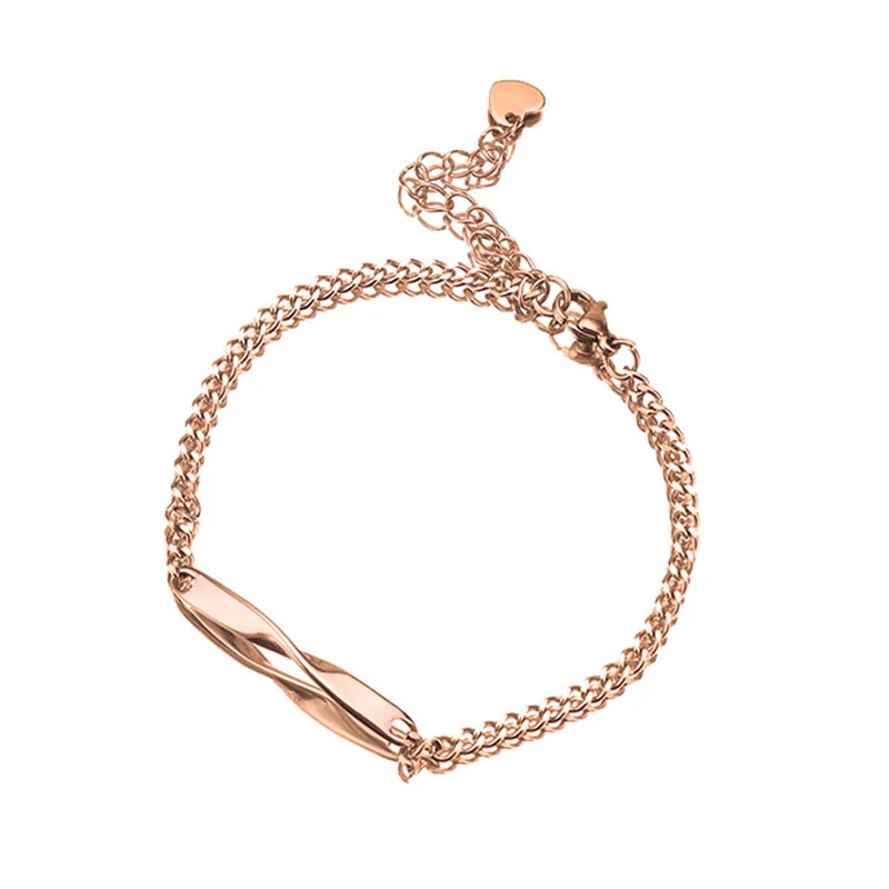 Pulsera de pareja personalizada con diseño de cinta de Moebius
