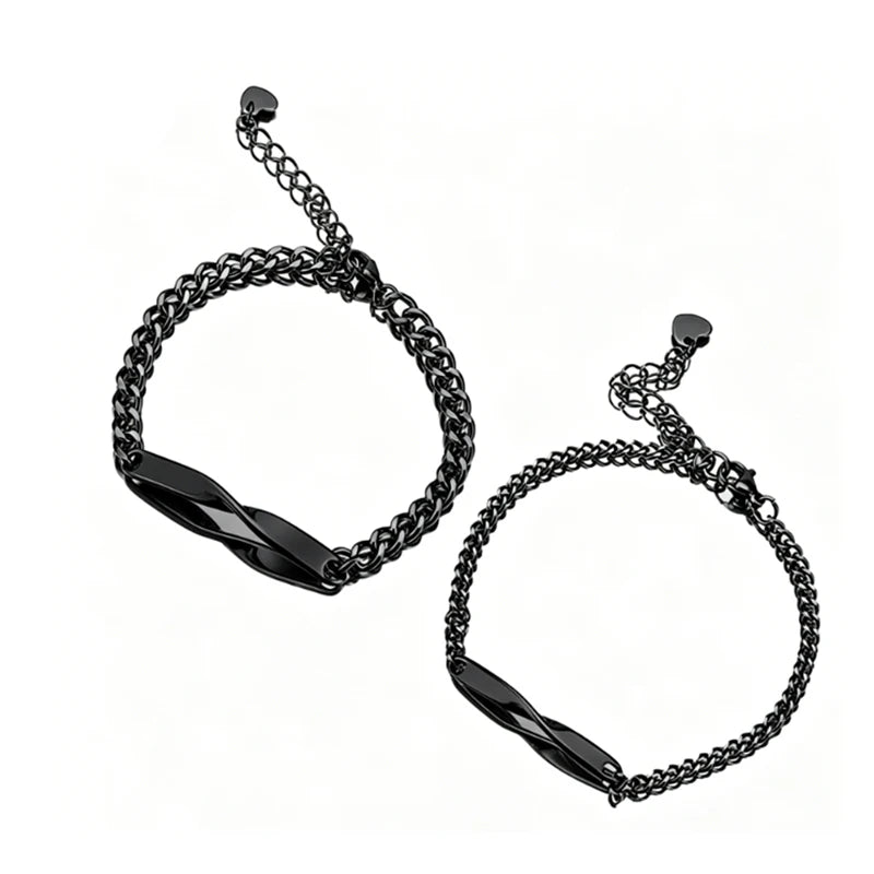 Pulsera de pareja personalizada con diseño de cinta de Moebius