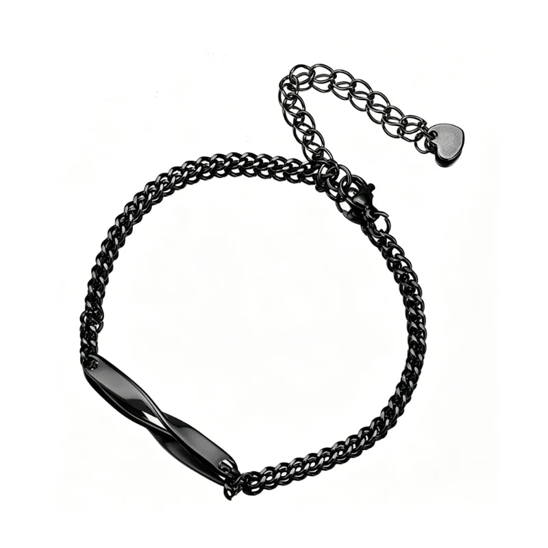 Pulsera de pareja personalizada con diseño de cinta de Moebius