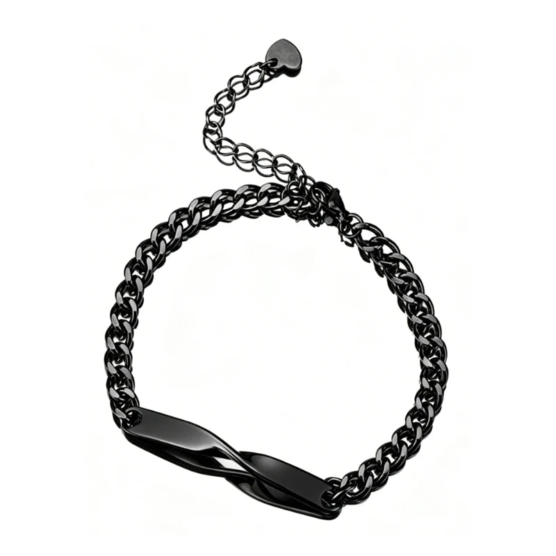 Pulsera de pareja personalizada con diseño de cinta de Moebius
