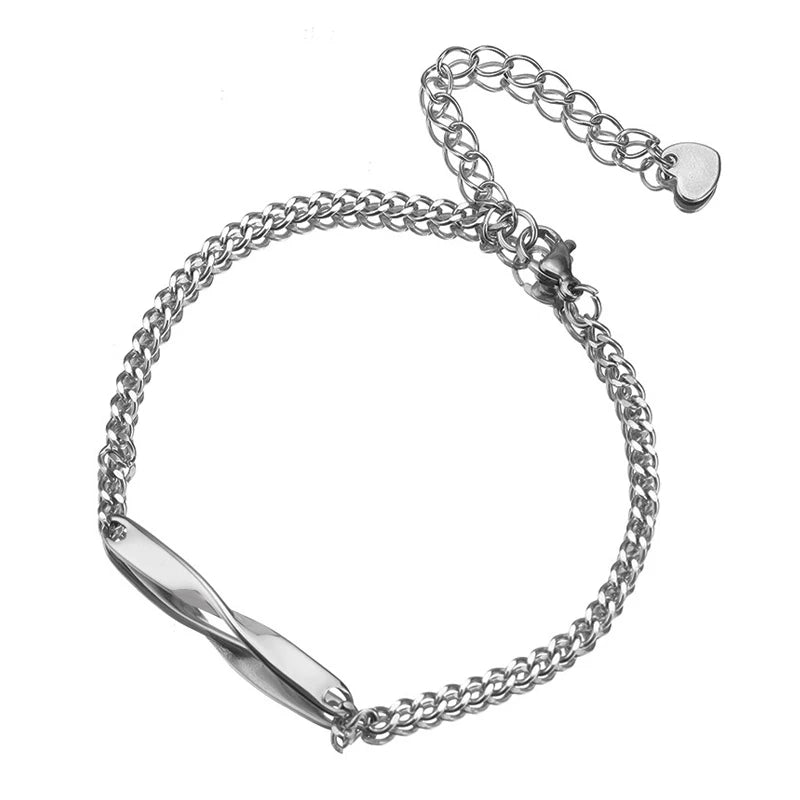 Pulsera de pareja personalizada con diseño de cinta de Moebius