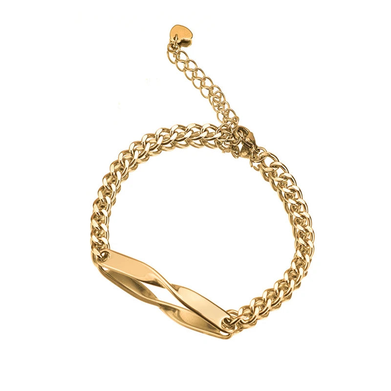 Pulsera de pareja personalizada con diseño de cinta de Moebius